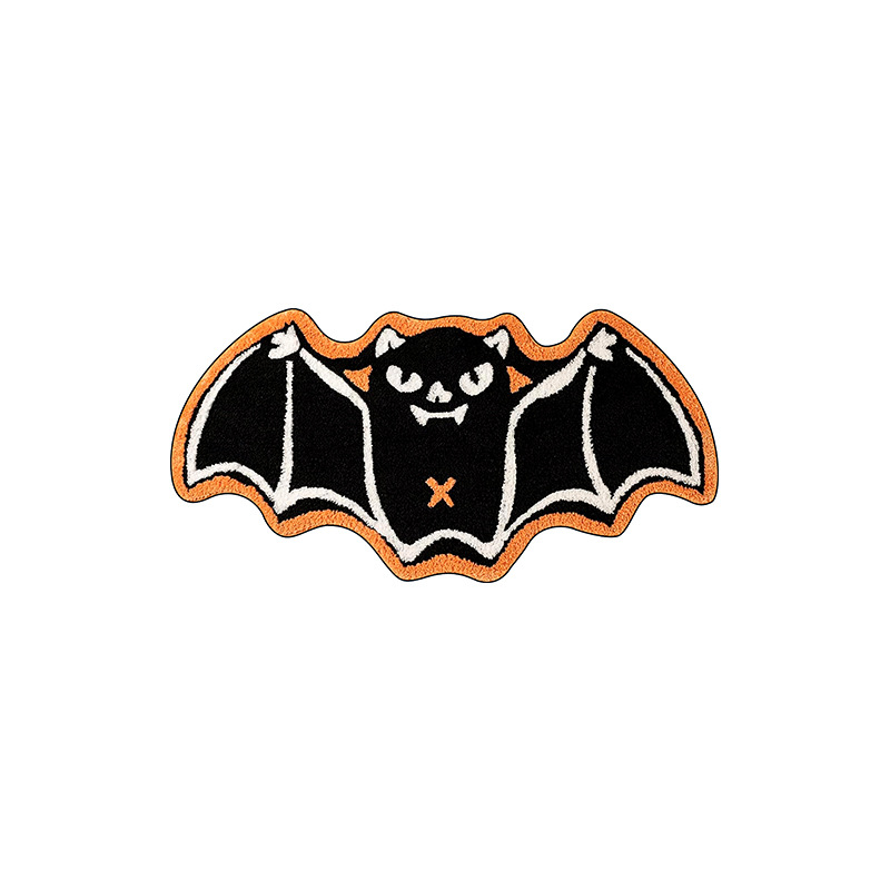 🦇"UNWELCOME"Bat Doormat⏰Halloween Flocked Carpet Atmosphere Decoration👻🖤