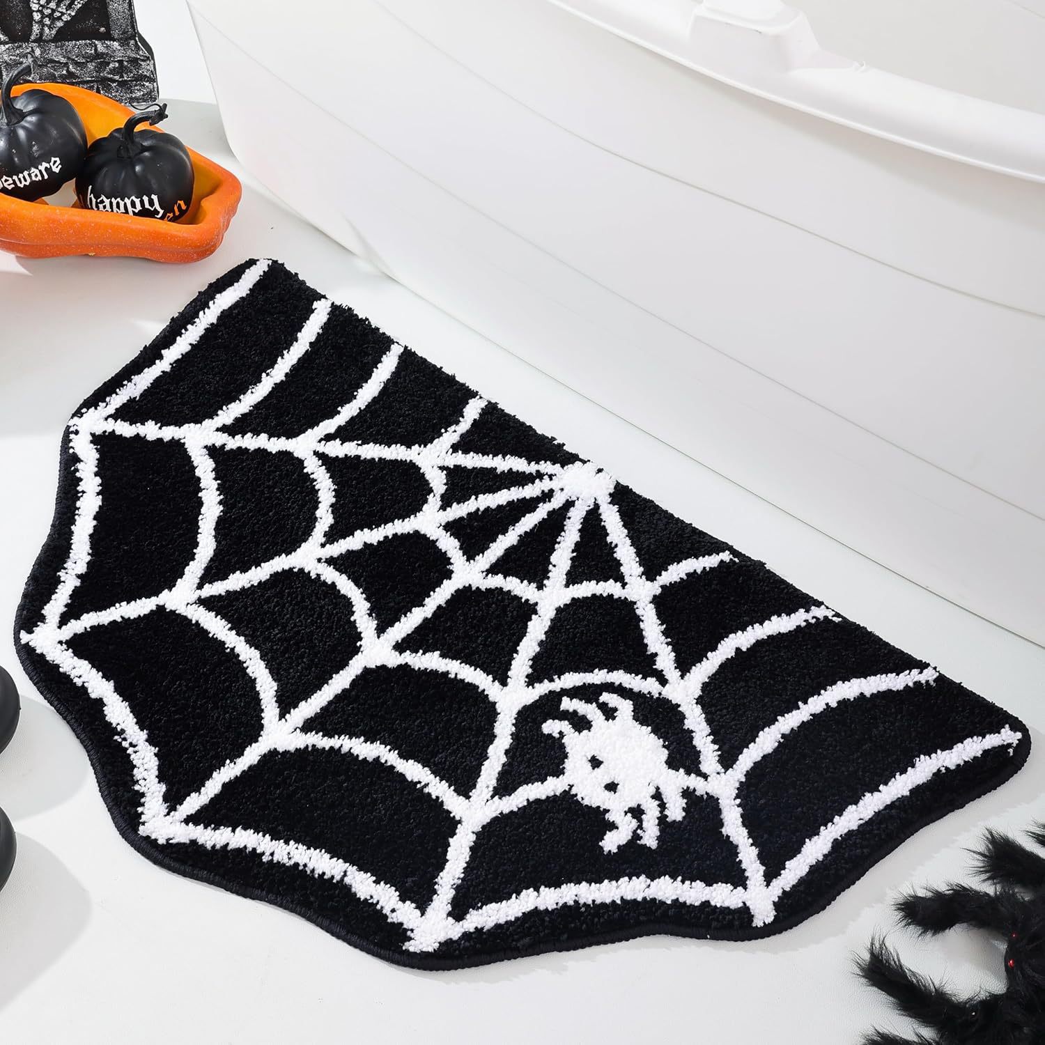 🦇"UNWELCOME"Bat Doormat⏰Halloween Flocked Carpet Atmosphere Decoration👻🖤