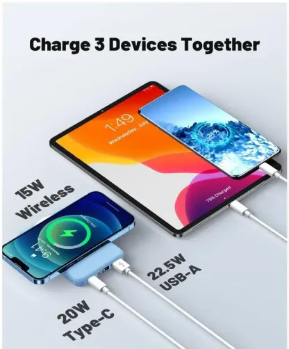 10000 mAh Wireless Fast Charging Power Bank with Magnetic Bracket