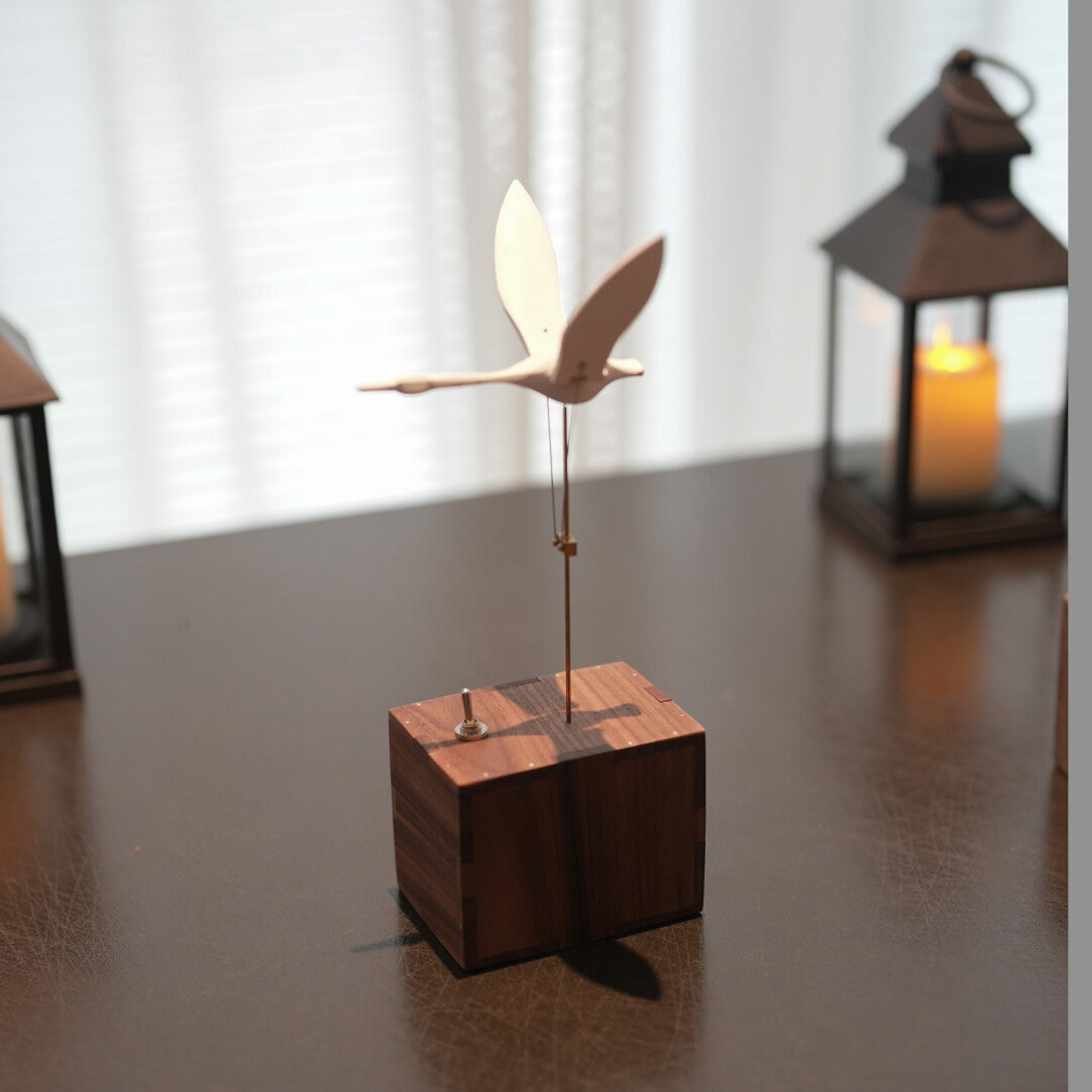 Artisan Wooden White Swan Automaton