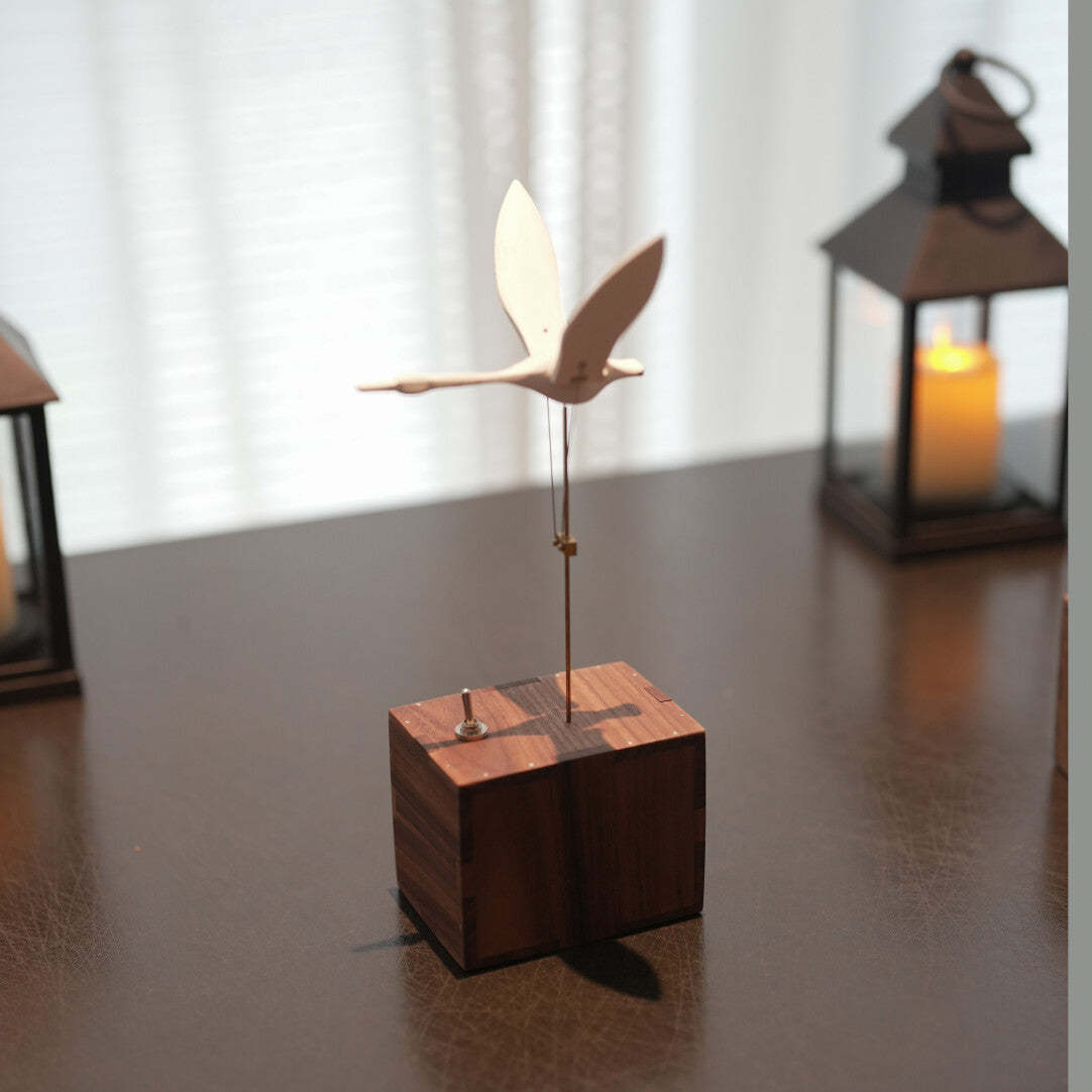 Artisan Wooden White Swan Automaton