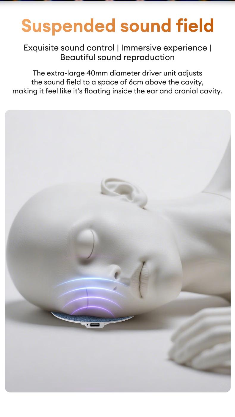 HYUNDAI S1 Ultra-Thin Bluetooth Pillow Speaker with Bluetooth 6.0, 3D White Noise, Soft Immersive Sound Field, Pillow CD Player for Bedtime Music & Audiobooks, Headphone-Free Sleep Speaker, Compatible with Android & iOS