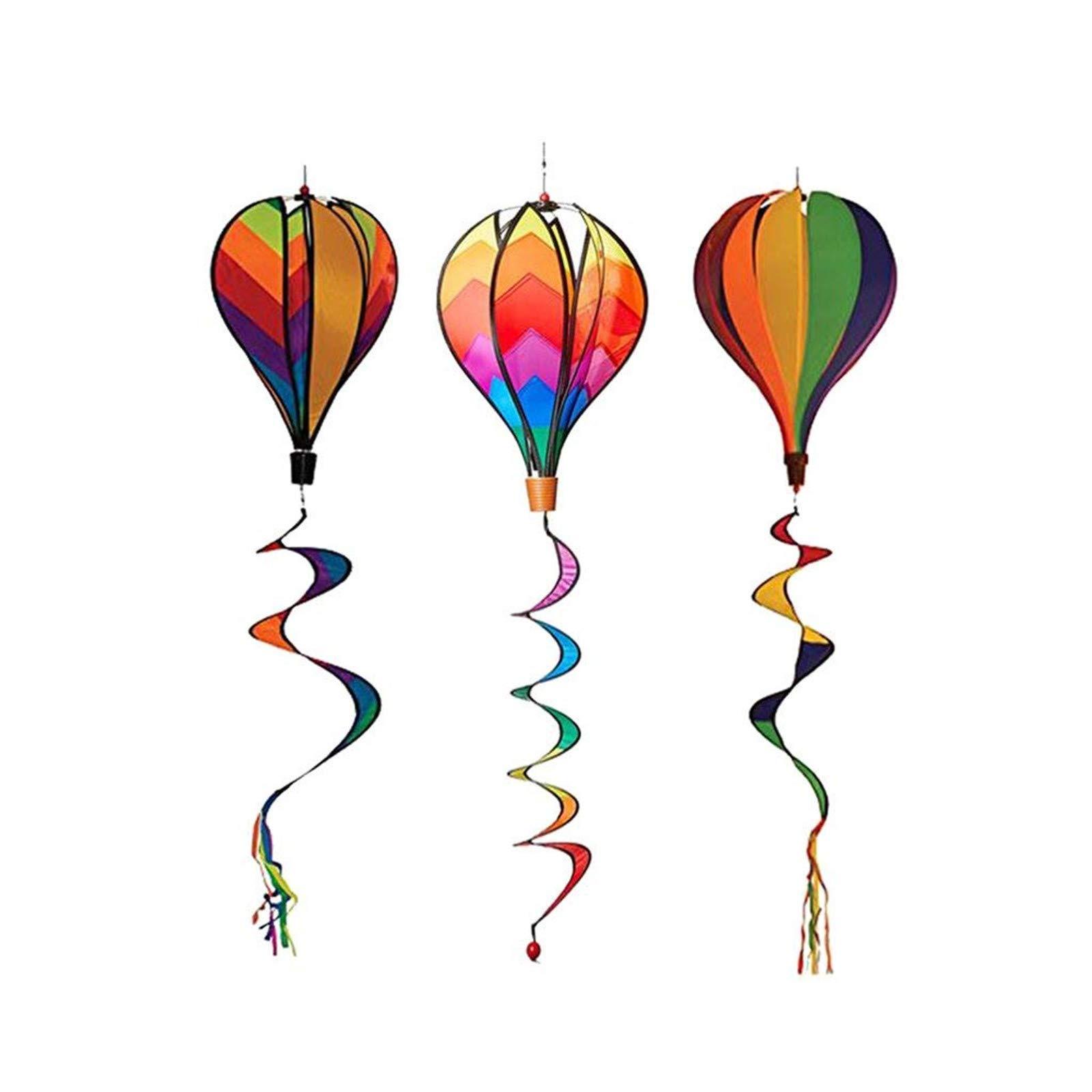 2 Pack Rainbow Hot Air Balloon Windmill Ornament