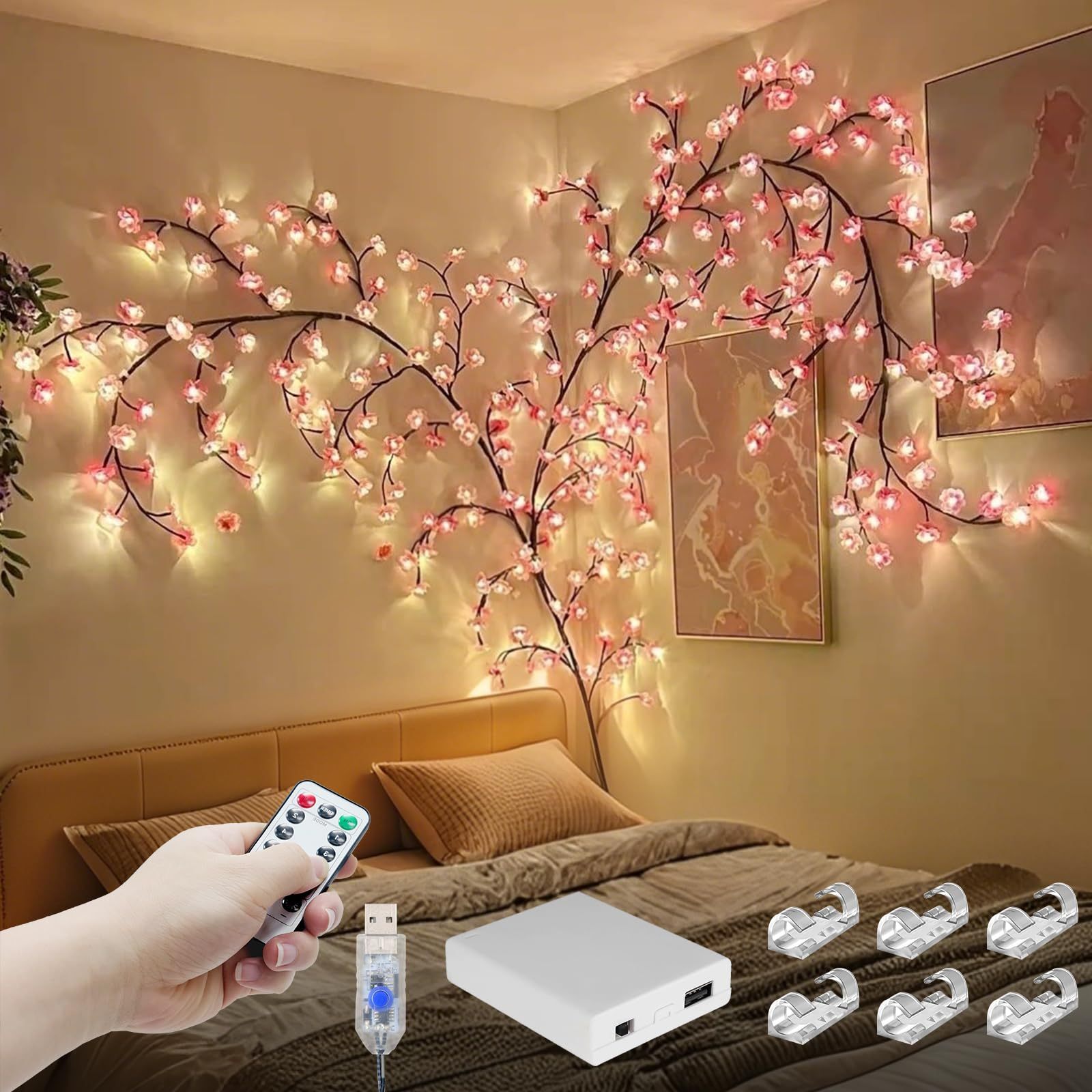 🔥Christmas Hot Selling Item - LED peach blossom branch light