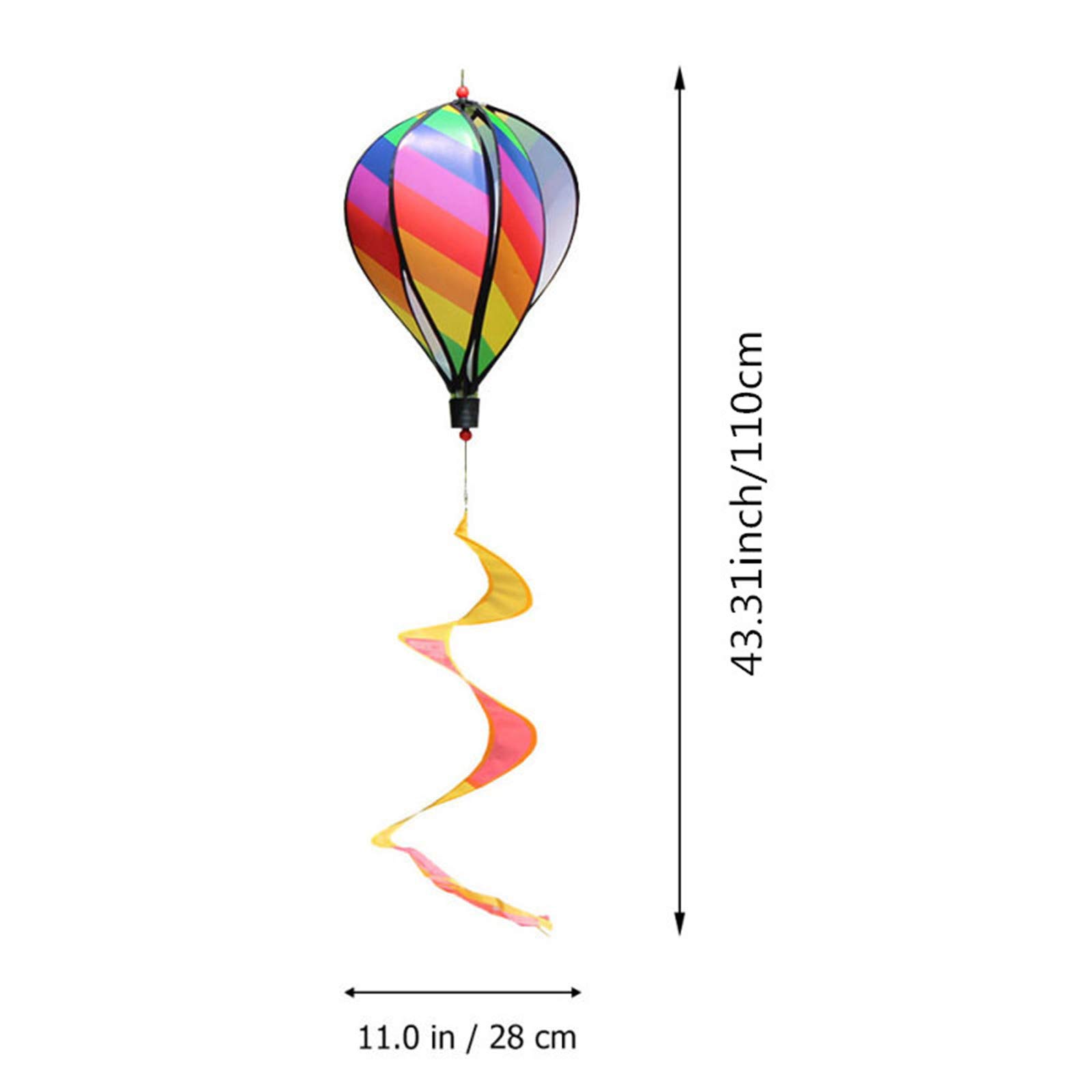 2 Pack Rainbow Hot Air Balloon Windmill Ornament