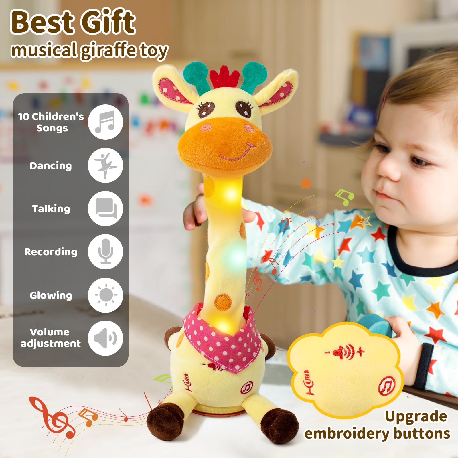 🎵 Dancing and talking giraffe plush toy