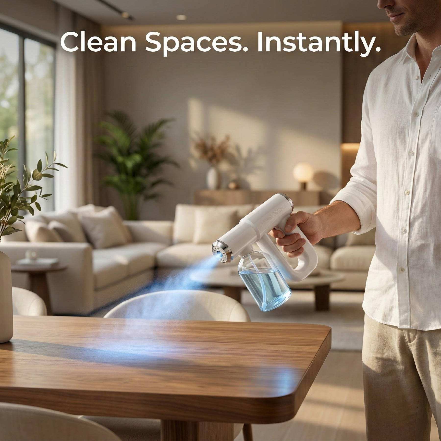 Handheld Electric Nano Disinfection Spray with Blue Light