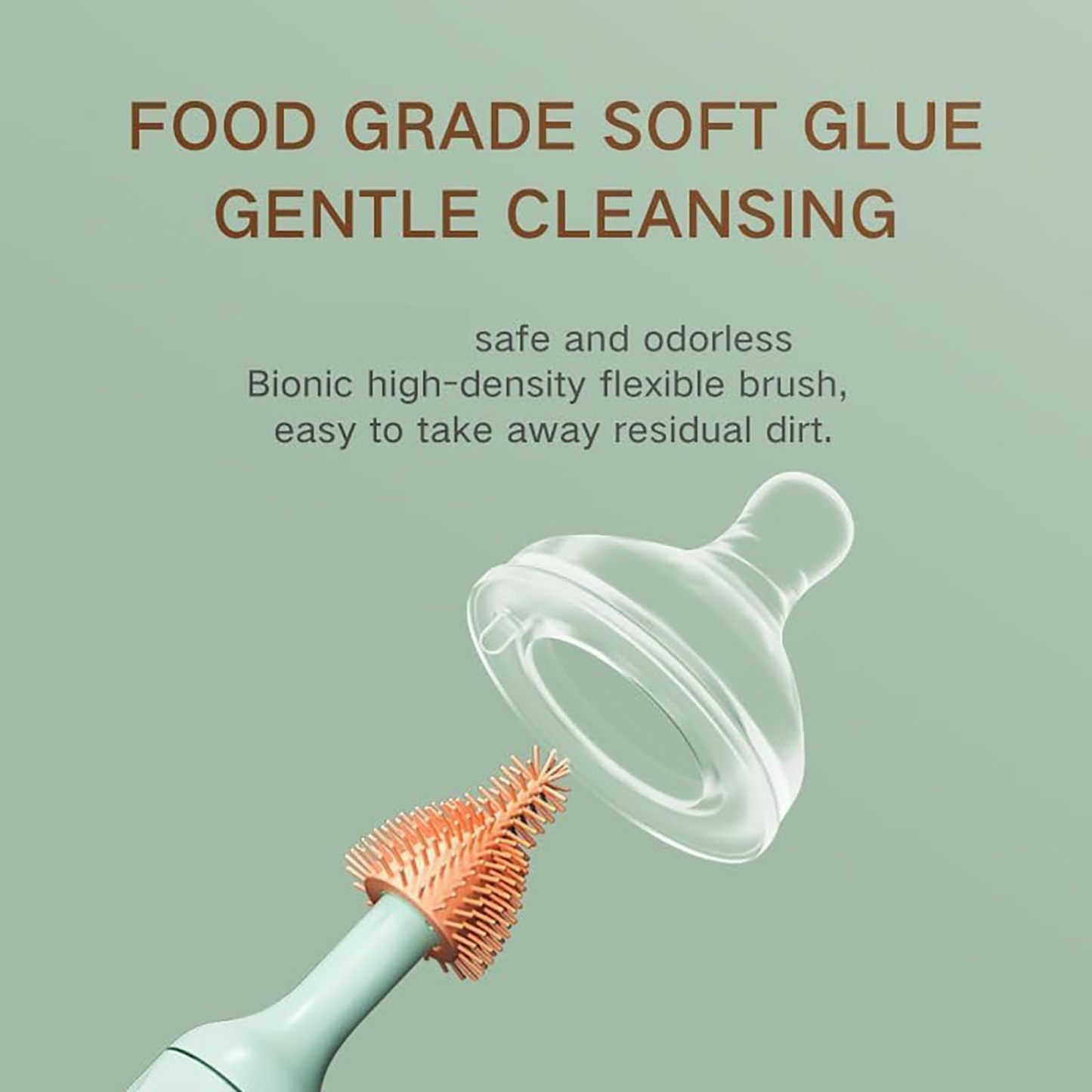 Electric cleaning brush – suitable for baby bottles and various other types of bottles.