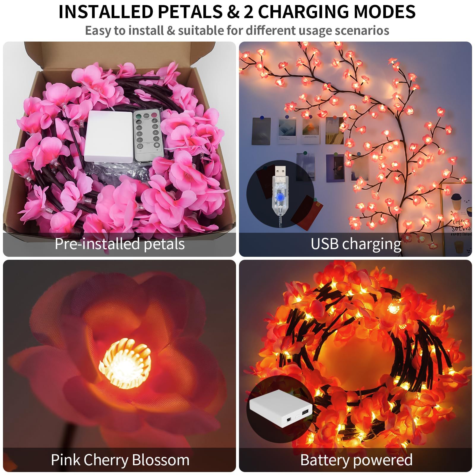 🔥Christmas Hot Selling Item - LED peach blossom branch light