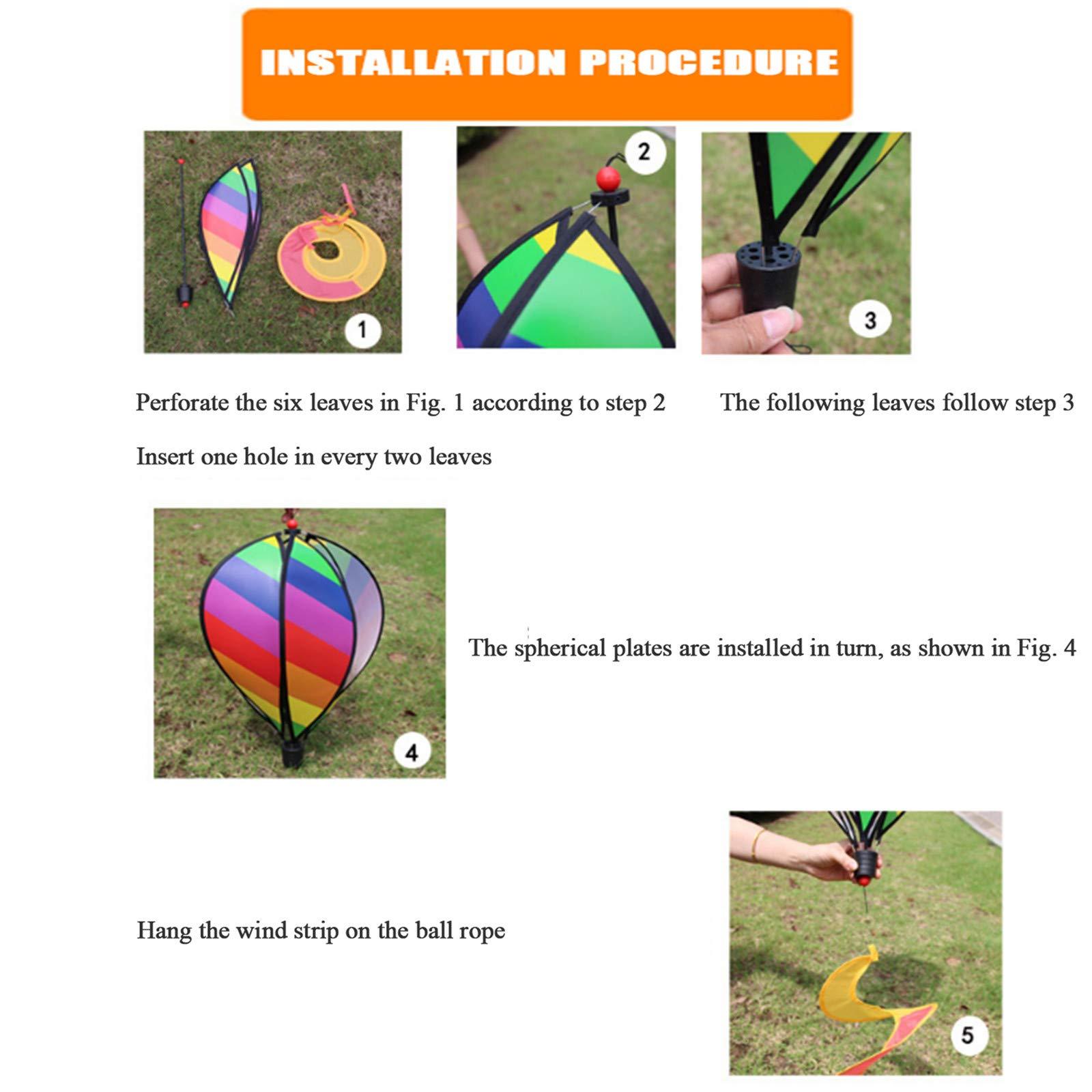 2 Pack Rainbow Hot Air Balloon Windmill Ornament