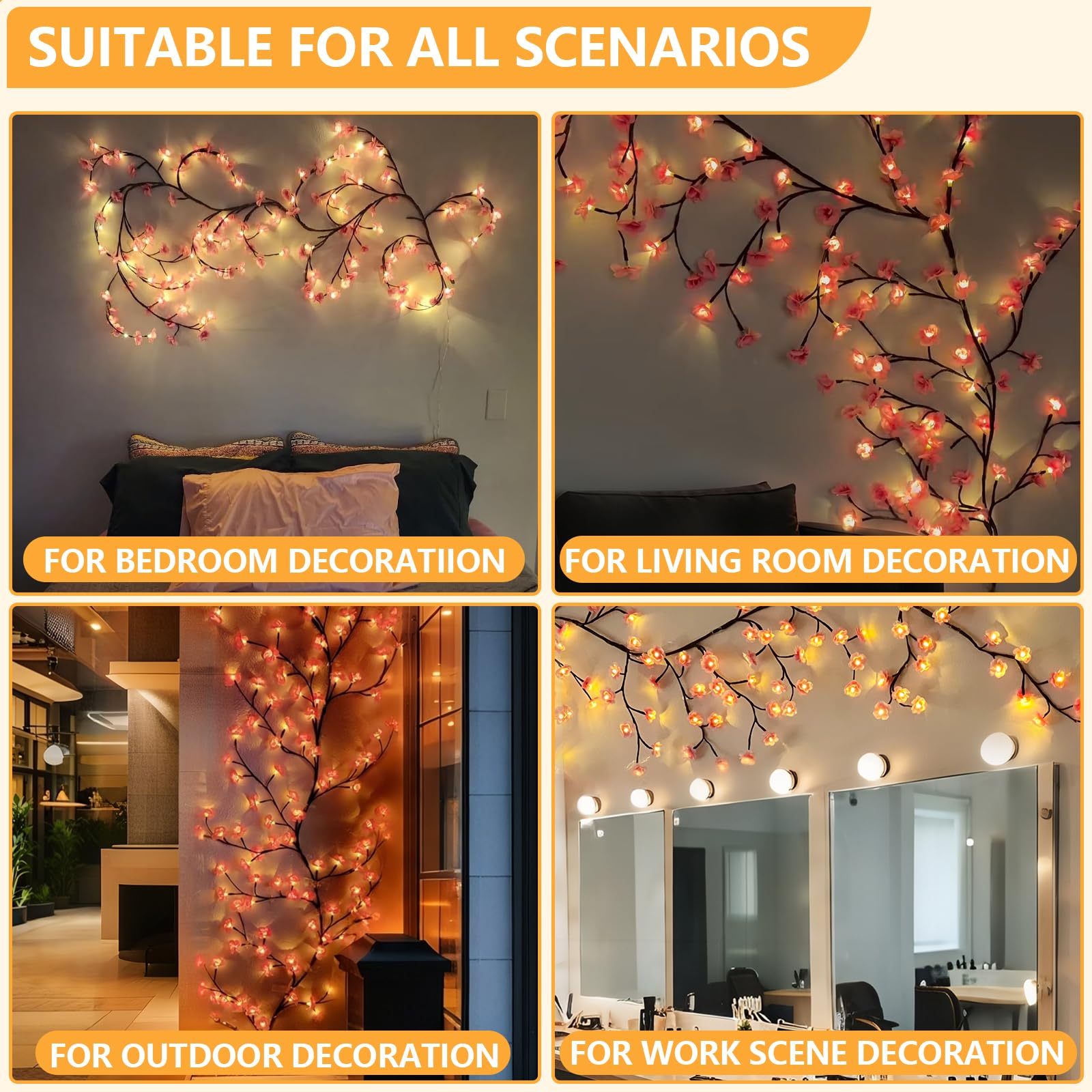 🔥Christmas Hot Selling Item - LED peach blossom branch light