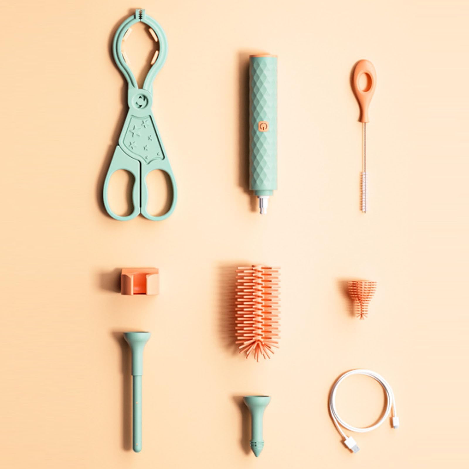 Electric cleaning brush – suitable for baby bottles and various other types of bottles.