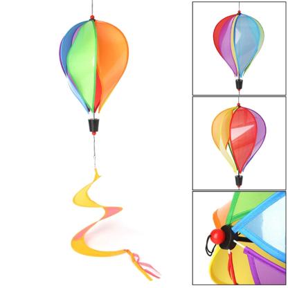 2 Pack Rainbow Hot Air Balloon Windmill Ornament