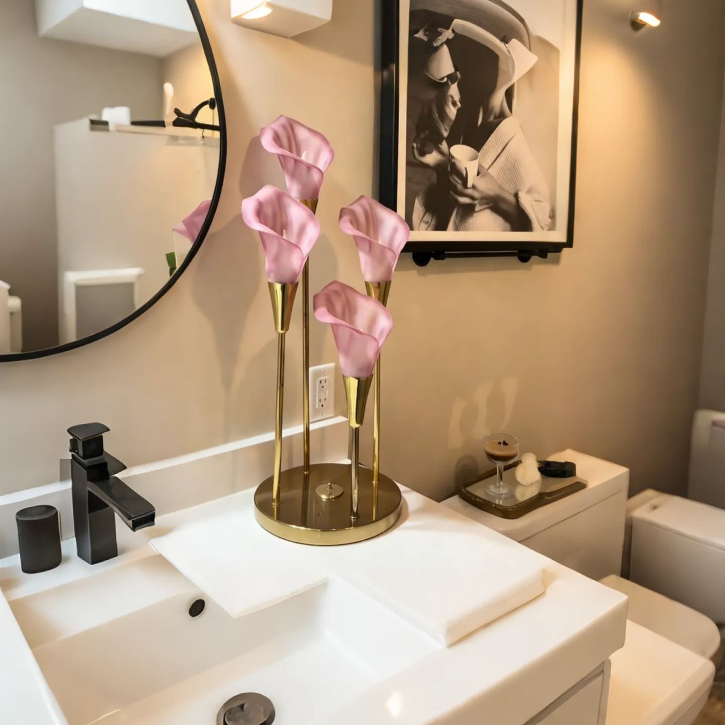 Retro and luxurious calla lily floral art lamp