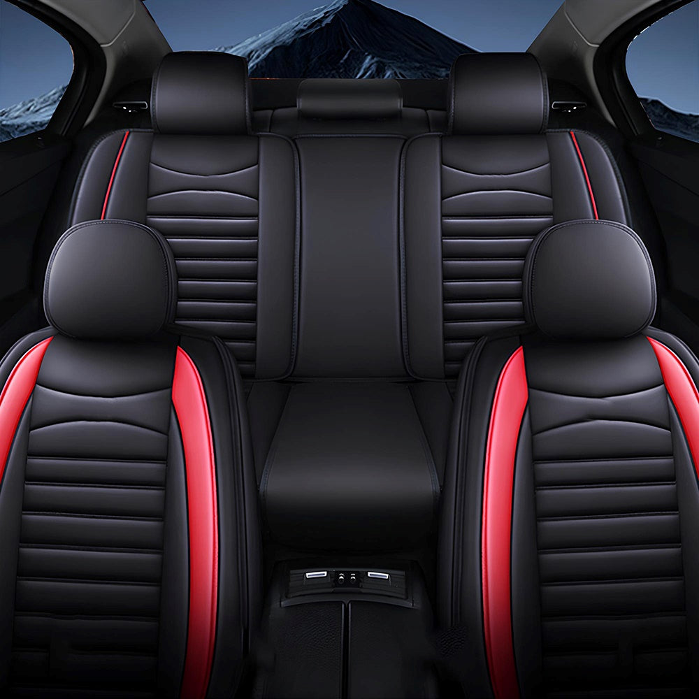 Universal 5-Seat Faux Leather Car Seat Covers Full Set – Waterproof & Airbag Safe Fit for Most Vehicles