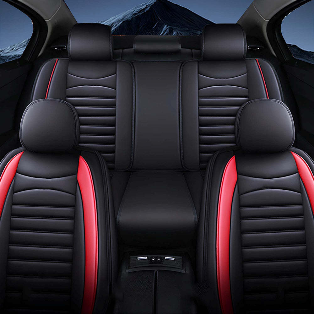 Universal 5-Seat Faux Leather Car Seat Covers Full Set – Waterproof & Airbag Safe Fit for Most Vehicles