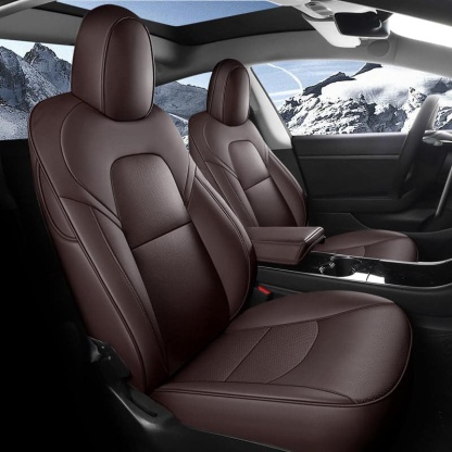All-Inclusive Custom Tesla Model 3/Highland/Y/Juniper (2016-2025) Nappa Leather Car Seat Covers – Full Set