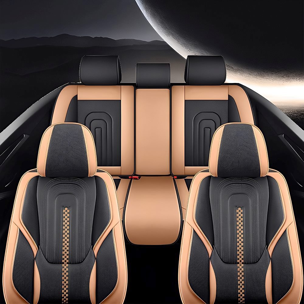 5-Piece Universal Faux Leather Car Seat Covers – Waterproof Cushion Protectors for All Vehicles