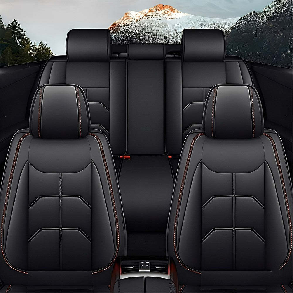Luxury Faux Leather Car Seat Covers – 5-Seat Universal Fit, Waterproof & Wear-Resistant Full Set