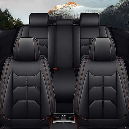 Luxury Faux Leather Car Seat Covers – 5-Seat Universal Fit, Waterproof & Wear-Resistant Full Set