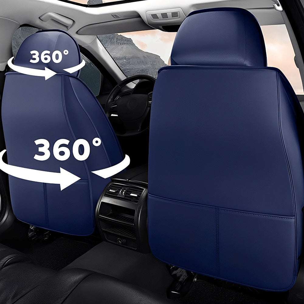 Luxury 3D Car Seat Covers – 5-Piece Waterproof Faux Leather & Ice Silk, Universal Fit for Sedans, SUVs & Trucks