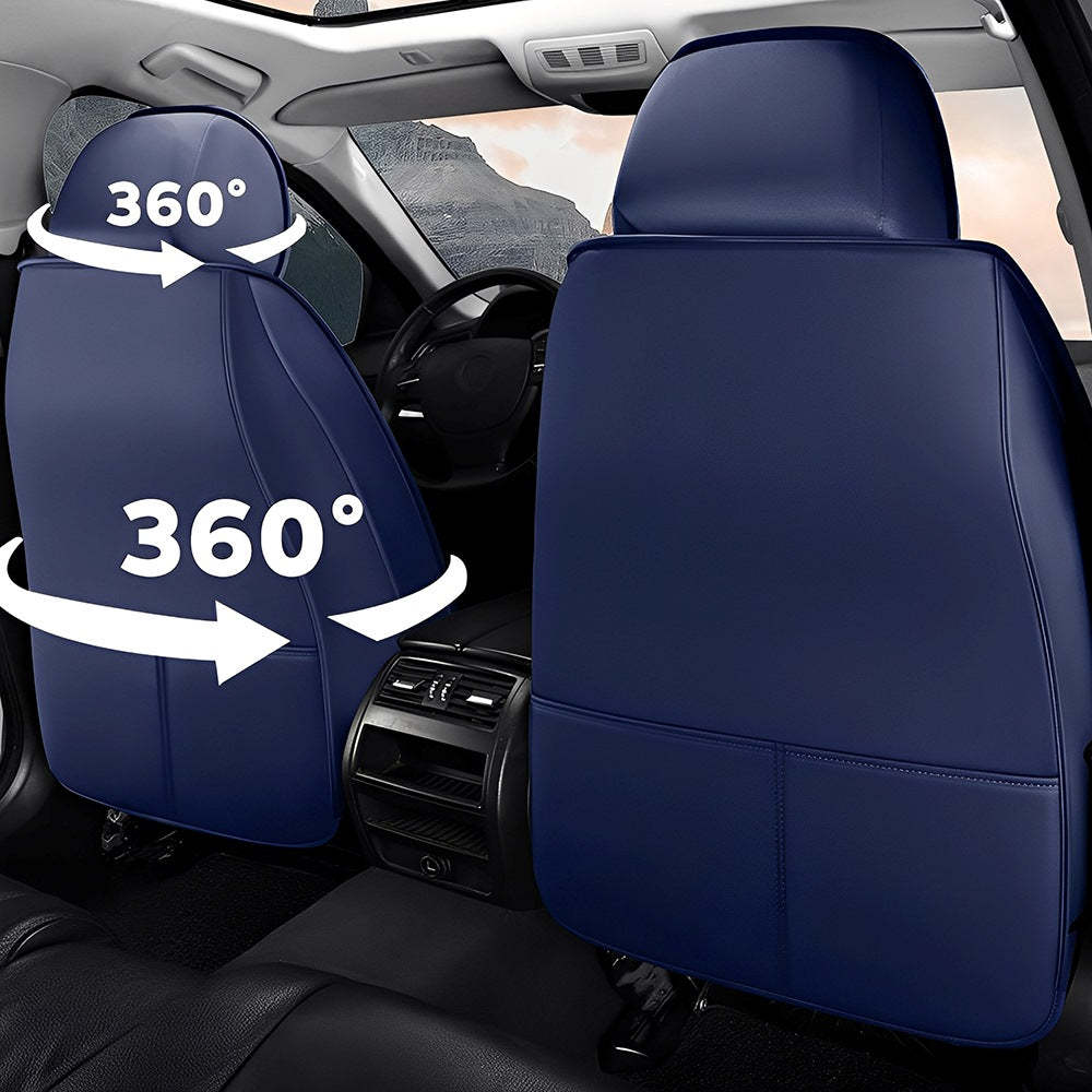 Luxury 3D Car Seat Covers – 5-Piece Waterproof Faux Leather & Ice Silk, Universal Fit for Sedans, SUVs & Trucks