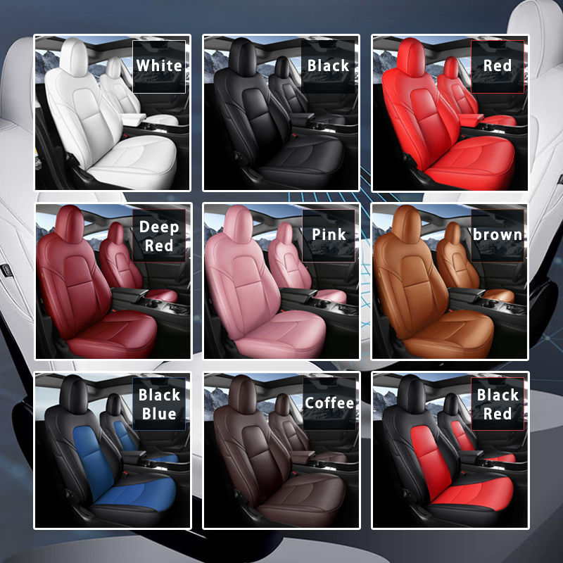 All-Inclusive Custom Tesla Model 3/Highland/Y/Juniper (2016-2025) Nappa Leather Car Seat Covers – Full Set