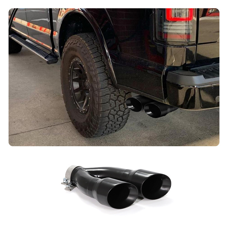 NEW Dual Slant-Cut Stainless Steel Exhaust Tip – 3" Inlet, 8.27" Outlet, 16" Long Universal Bolt-On Exhaust Pipe