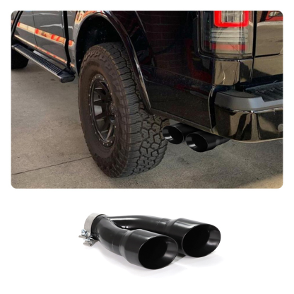 NEW Dual Slant-Cut Stainless Steel Exhaust Tip – 3" Inlet, 8.27" Outlet, 16" Long Universal Bolt-On Exhaust Pipe