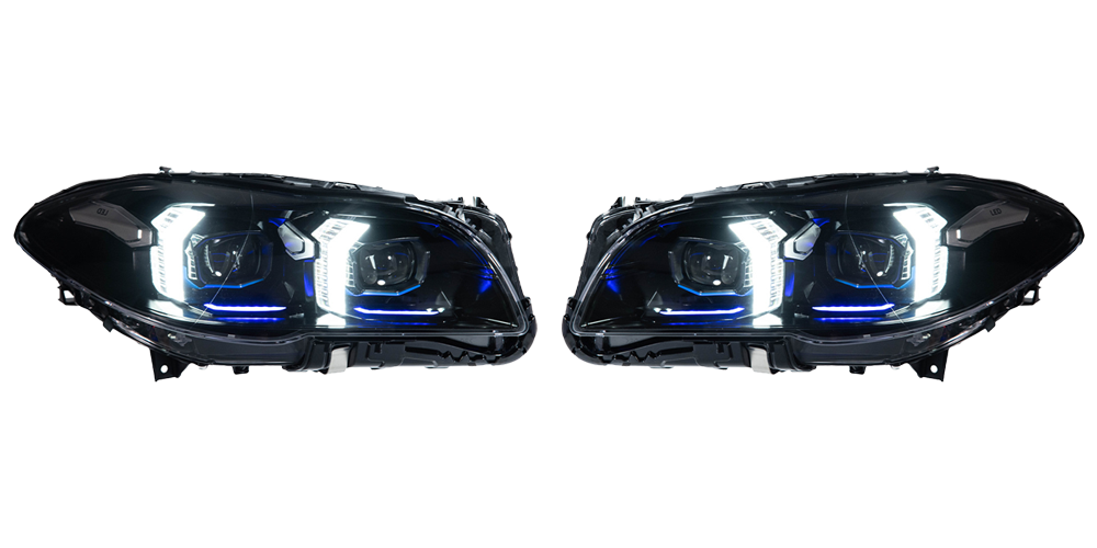 For BMW 5 Series F10 2010-2017 Snake Eyes Style LED Lens Headlights Assembly Upgrade