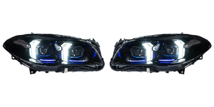 For BMW 5 Series F10 2010-2017 Snake Eyes Style LED Lens Headlights Assembly Upgrade