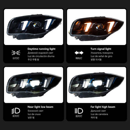 BMW 1 Series E87 2004–2011 Snake Eyes Style LED Lens Headlights