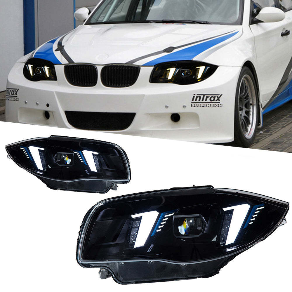 BMW 1 Series E87 2004–2011 Snake Eyes Style LED Lens Headlights