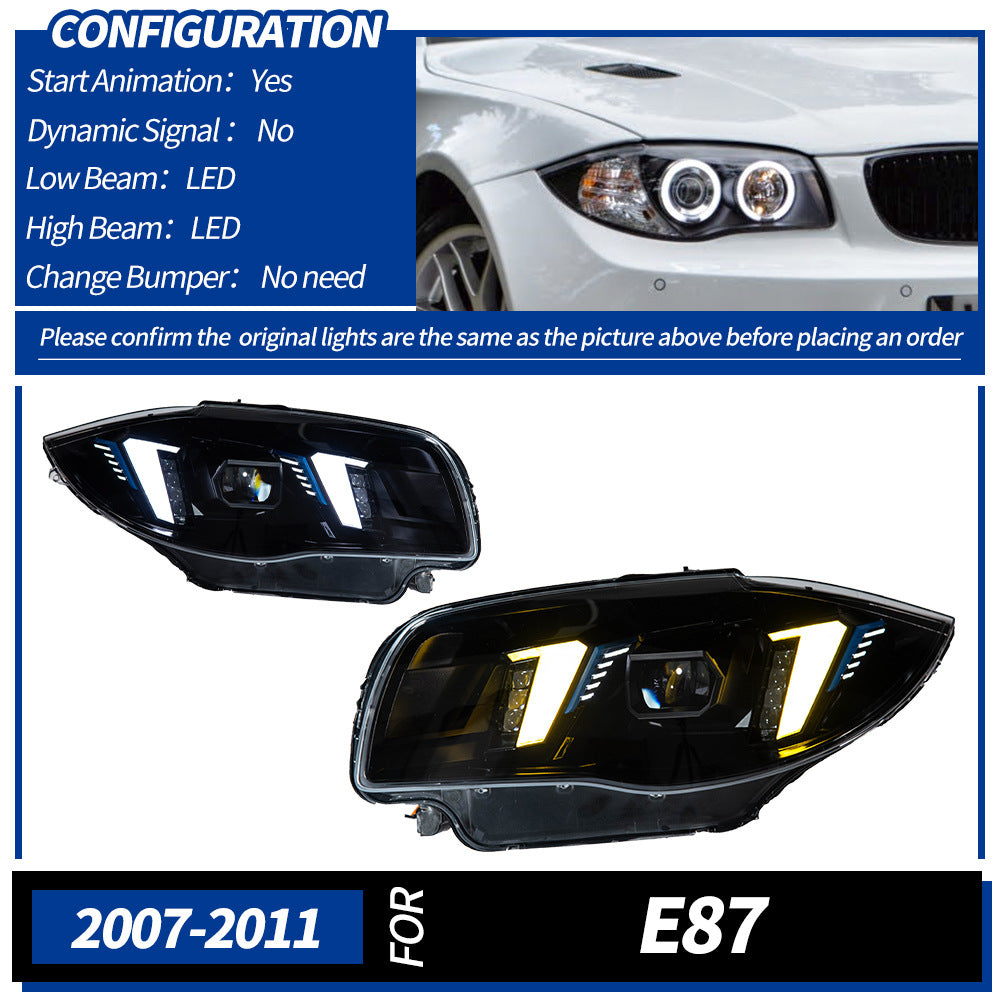 BMW 1 Series E87 2004–2011 Snake Eyes Style LED Lens Headlights