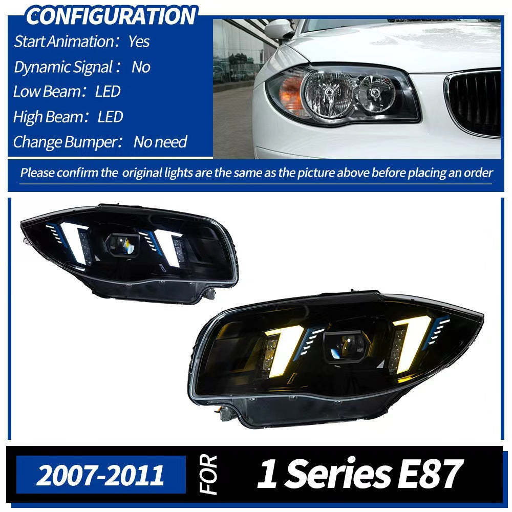 BMW 1 Series E87 2004–2011 Snake Eyes Style LED Lens Headlights