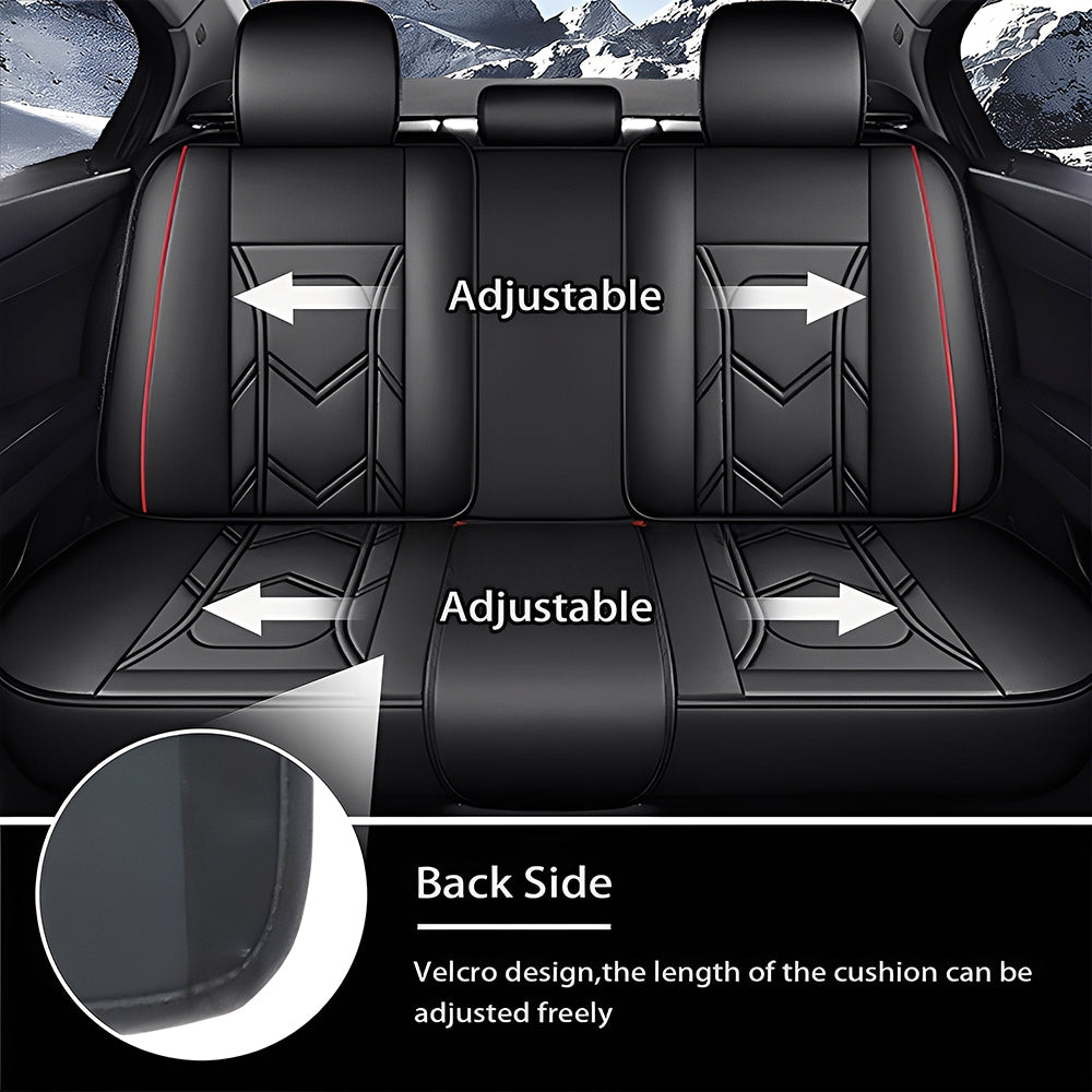 Universal Car Seat Covers – Waterproof Faux Leather, Full Set for 5-Seat Cars & SUVs