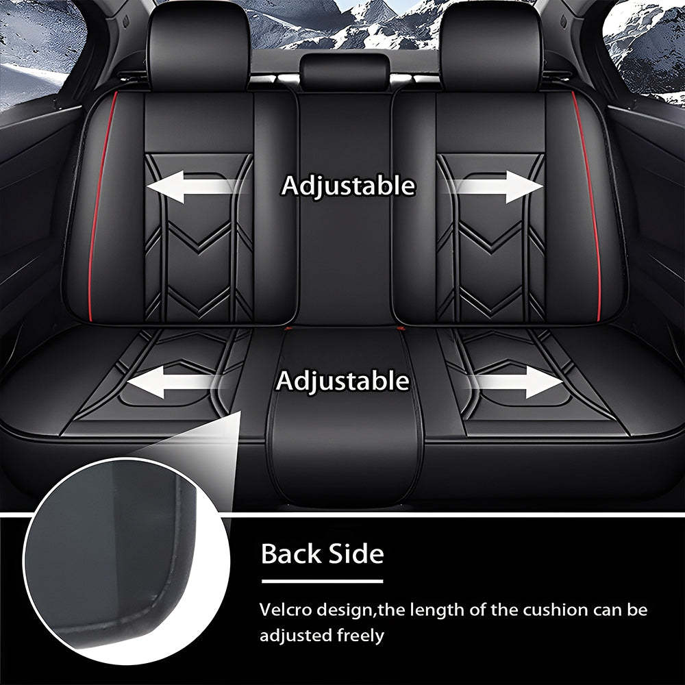Universal Car Seat Covers – Waterproof Faux Leather, Full Set for 5-Seat Cars & SUVs