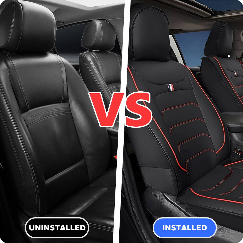Universal Faux Leather Car Seat Covers 5-Piece Set – Waterproof, Easy Install, Fit SUV, Sedan & Truck