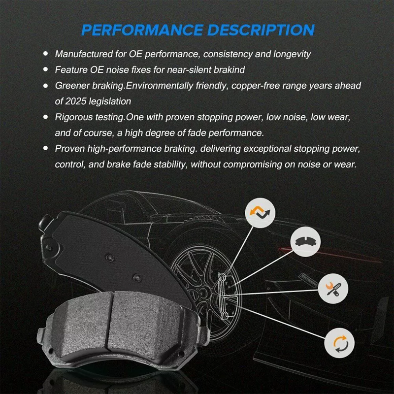Front And Rear Ceramic Brake Pads For 2007-2022 Honda CR-V