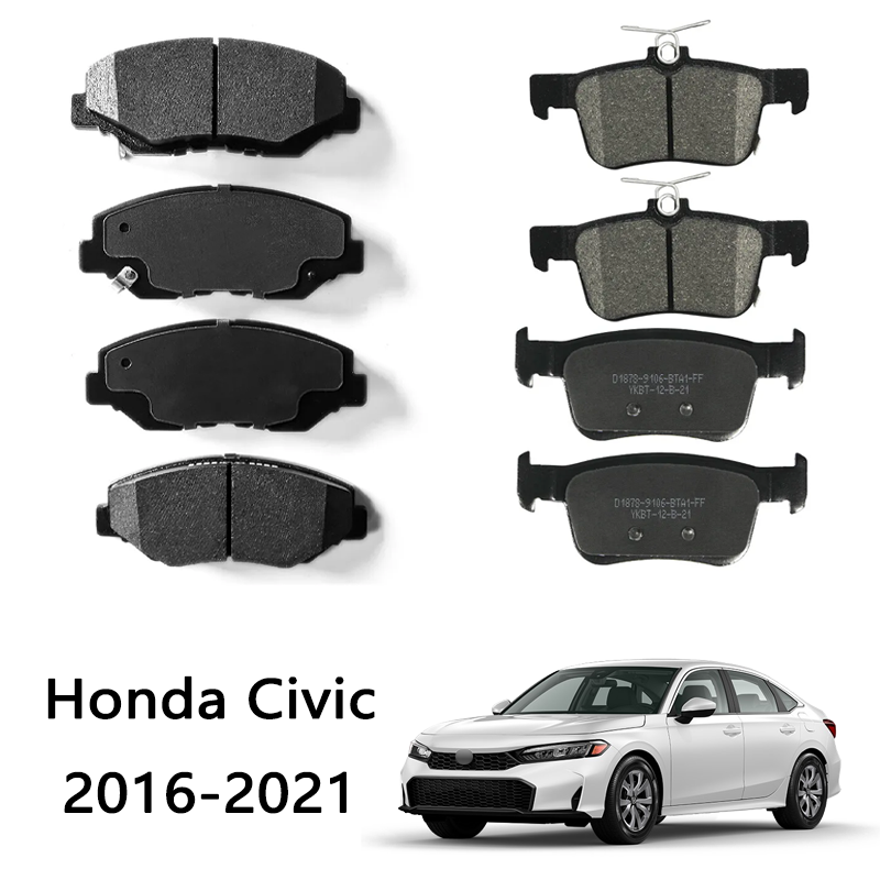 Front & Rear Ceramic Disc Brake Pads For 2016-2021 Honda Civic