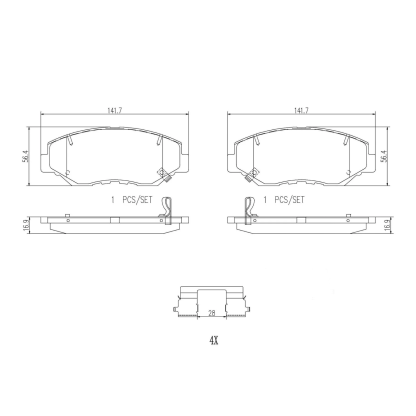Front Ceramic Brake Pads for Honda Accord 2003-2017 Civic 2012-2021 CR-V 2002-2016