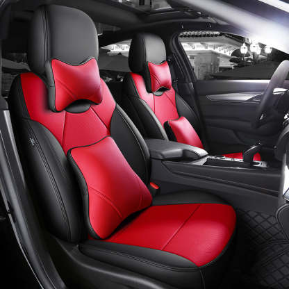 Amancarport All-Inclusive Design Leather Seat Covers Full Set Custom for Cadillac CT4/CT5 (2020-2025)