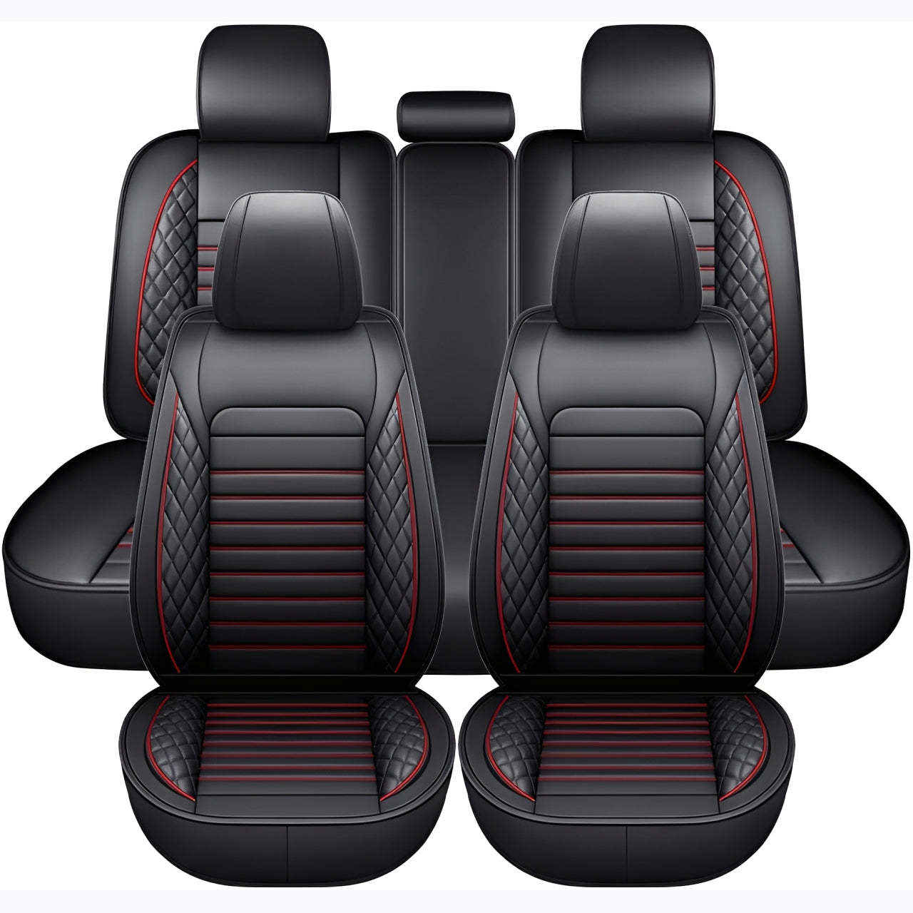 Full Set Car Seat Covers, Universal Leather Seat Covers for Most Cars, SUVs & Trucks – Waterproof Front & Back Protector