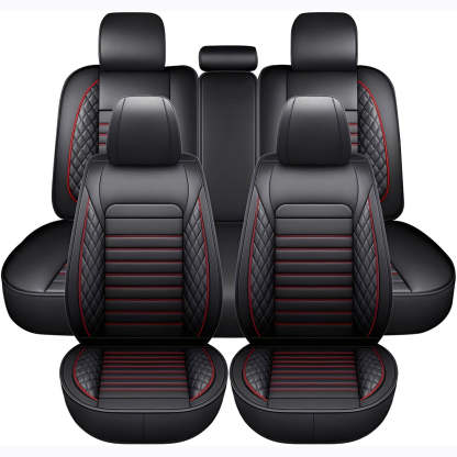 Full Set Car Seat Covers, Universal Leather Seat Covers for Most Cars, SUVs & Trucks – Waterproof Front & Back Protector