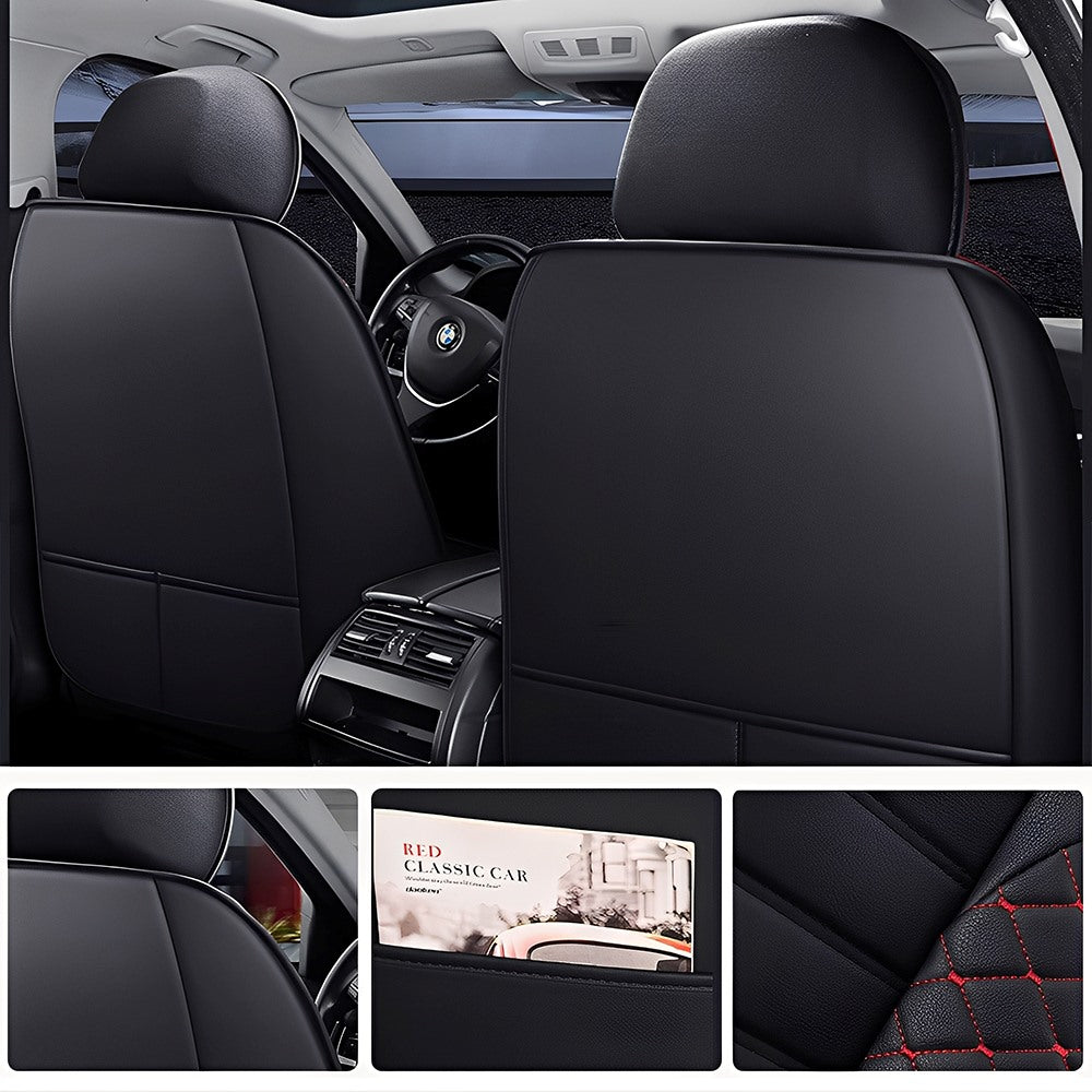 5-Piece Car Seat Covers Full Set – Universal Faux Leather Cushions for Cars, SUVs & Trucks
