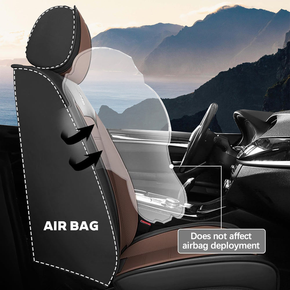 Luxury Universal Fit Car Seat Covers – Breathable Faux Leather Full Set for Cars & Trucks