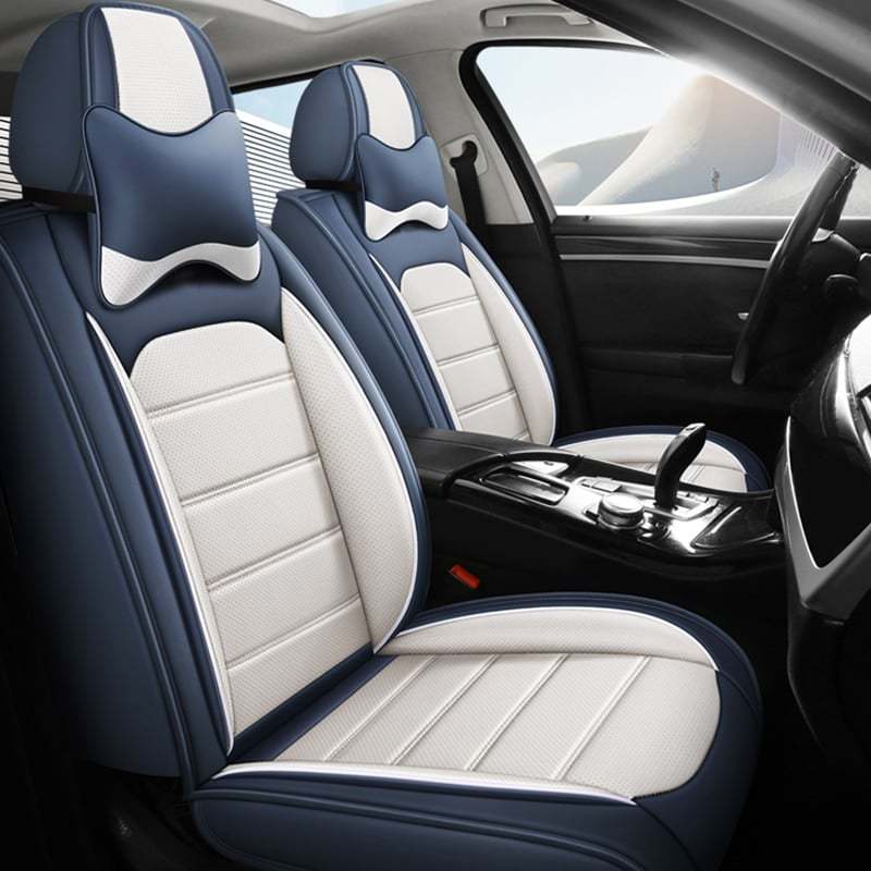 Delicate Leather Car Seat Covers Full Set, Custom For Your Cars, Waterproof Leather Front Rear Seat Automotive Protection Cushions, Car Accessories