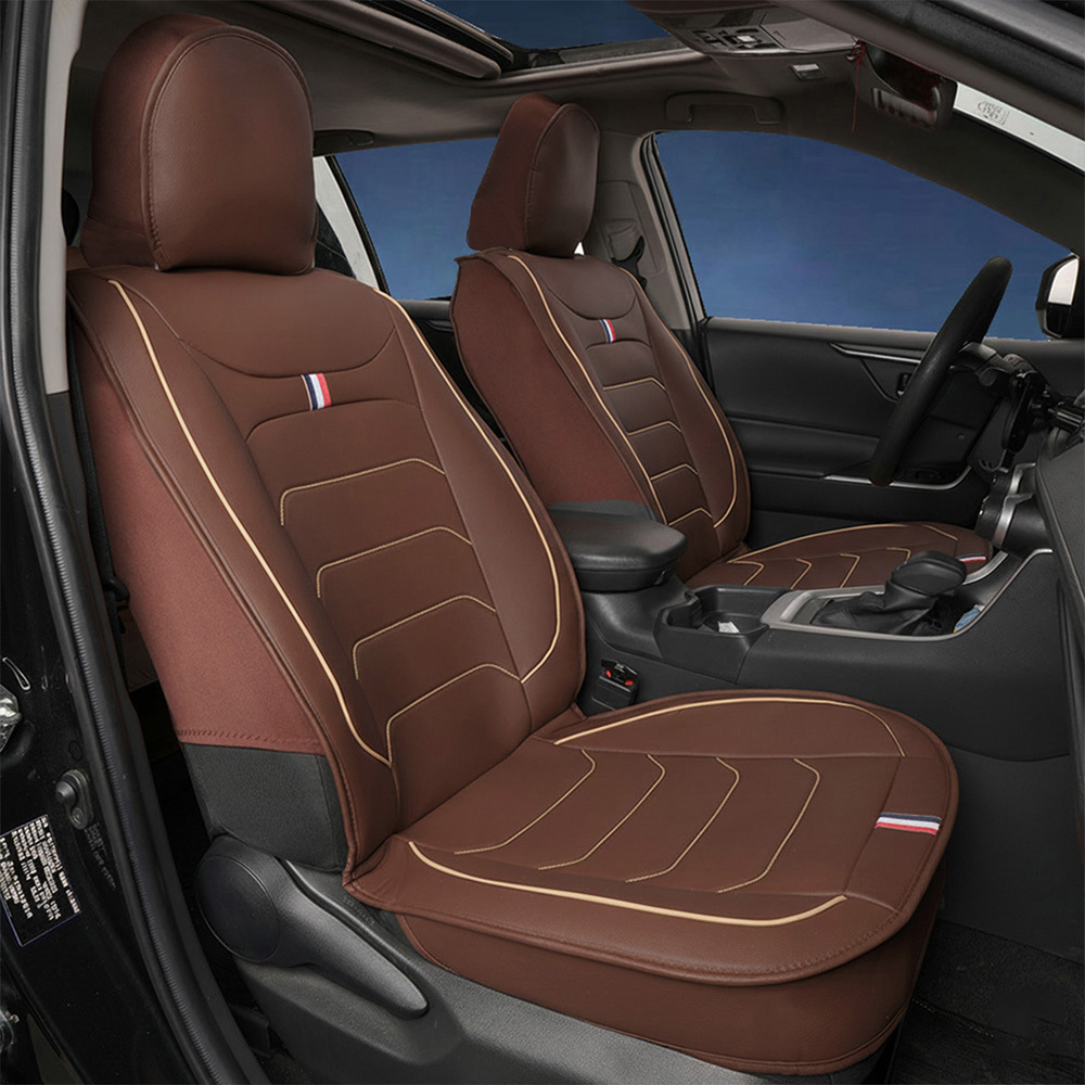 Universal Faux Leather Car Seat Covers 5-Piece Set – Waterproof, Easy Install, Fit SUV, Sedan & Truck