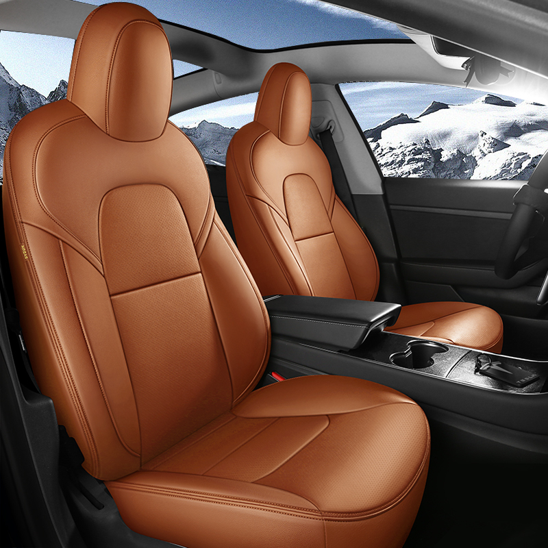 All-Inclusive Custom Tesla Model 3/Highland/Y/Juniper (2016-2025) Nappa Leather Car Seat Covers – Full Set