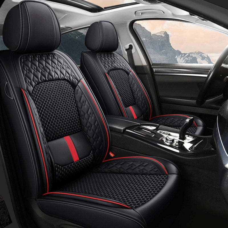 Luxury 3D Car Seat Covers – 5-Piece Waterproof Faux Leather & Ice Silk